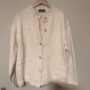 Elegant Cream Button-Up Cardigan